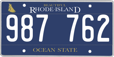 RI license plate 987762