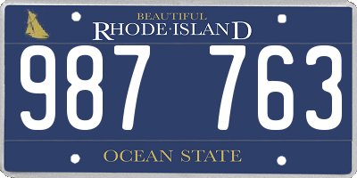 RI license plate 987763