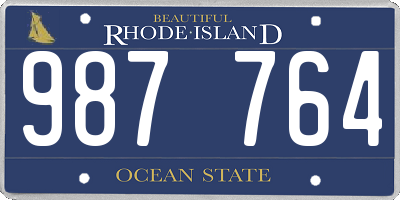 RI license plate 987764