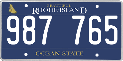 RI license plate 987765