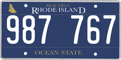 RI license plate 987767