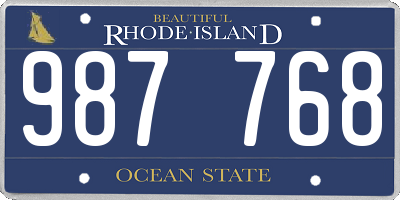 RI license plate 987768