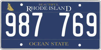 RI license plate 987769