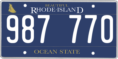 RI license plate 987770