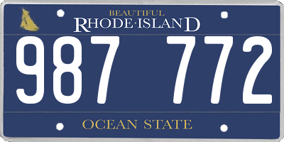 RI license plate 987772