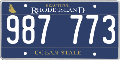 RI license plate 987773