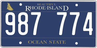 RI license plate 987774