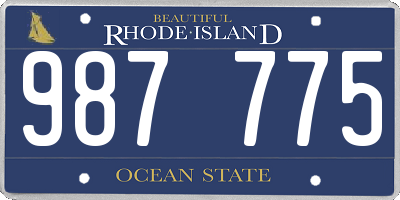 RI license plate 987775