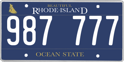 RI license plate 987777