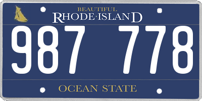 RI license plate 987778