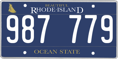 RI license plate 987779