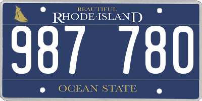 RI license plate 987780