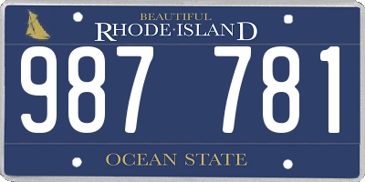 RI license plate 987781