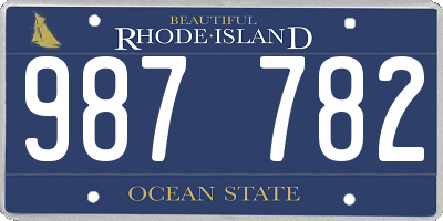 RI license plate 987782