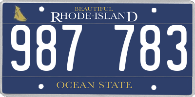 RI license plate 987783