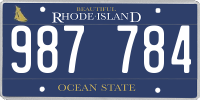 RI license plate 987784