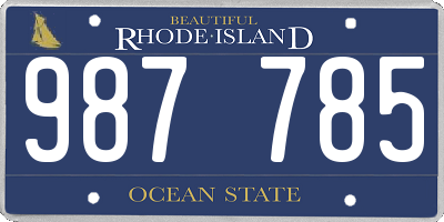 RI license plate 987785