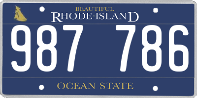 RI license plate 987786