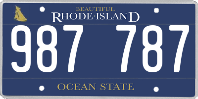 RI license plate 987787