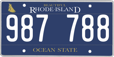 RI license plate 987788