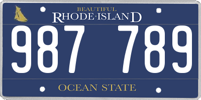 RI license plate 987789