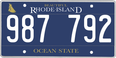 RI license plate 987792