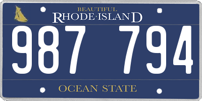 RI license plate 987794