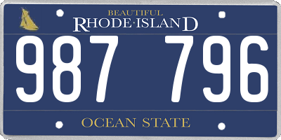 RI license plate 987796