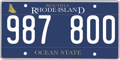 RI license plate 987800