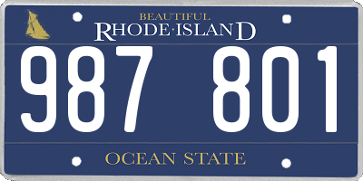 RI license plate 987801