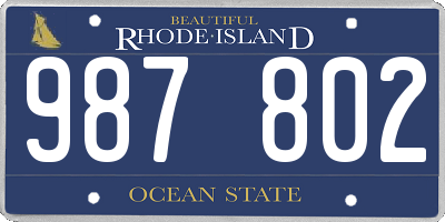 RI license plate 987802