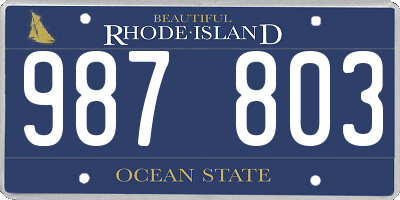 RI license plate 987803