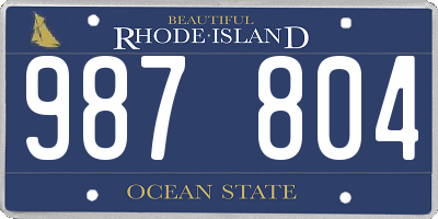 RI license plate 987804