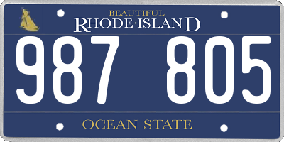 RI license plate 987805