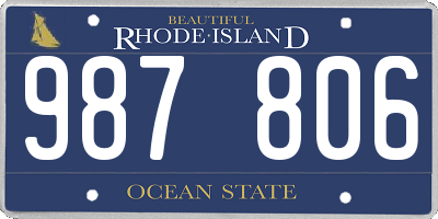 RI license plate 987806