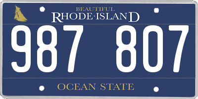 RI license plate 987807