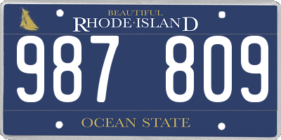 RI license plate 987809