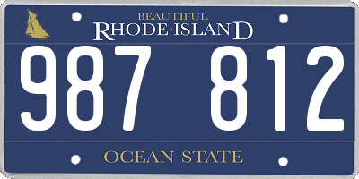 RI license plate 987812