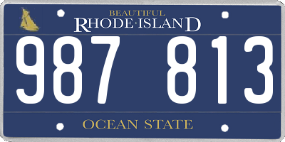 RI license plate 987813