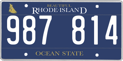 RI license plate 987814