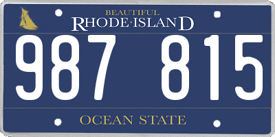 RI license plate 987815