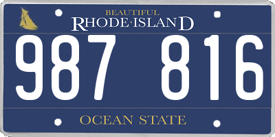 RI license plate 987816