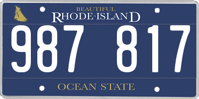 RI license plate 987817