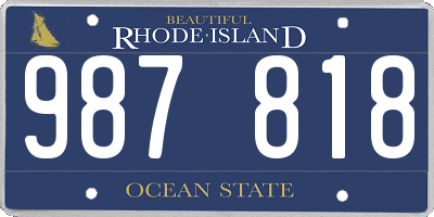 RI license plate 987818