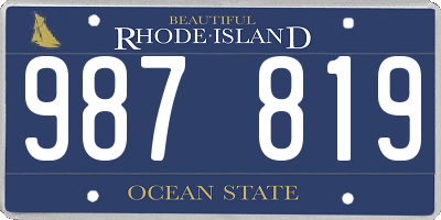 RI license plate 987819