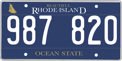 RI license plate 987820