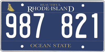 RI license plate 987821