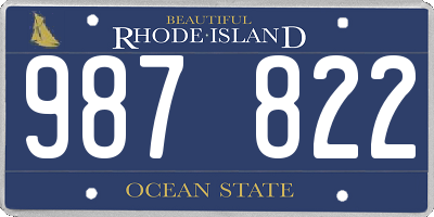 RI license plate 987822