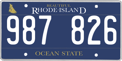 RI license plate 987826