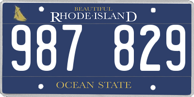 RI license plate 987829